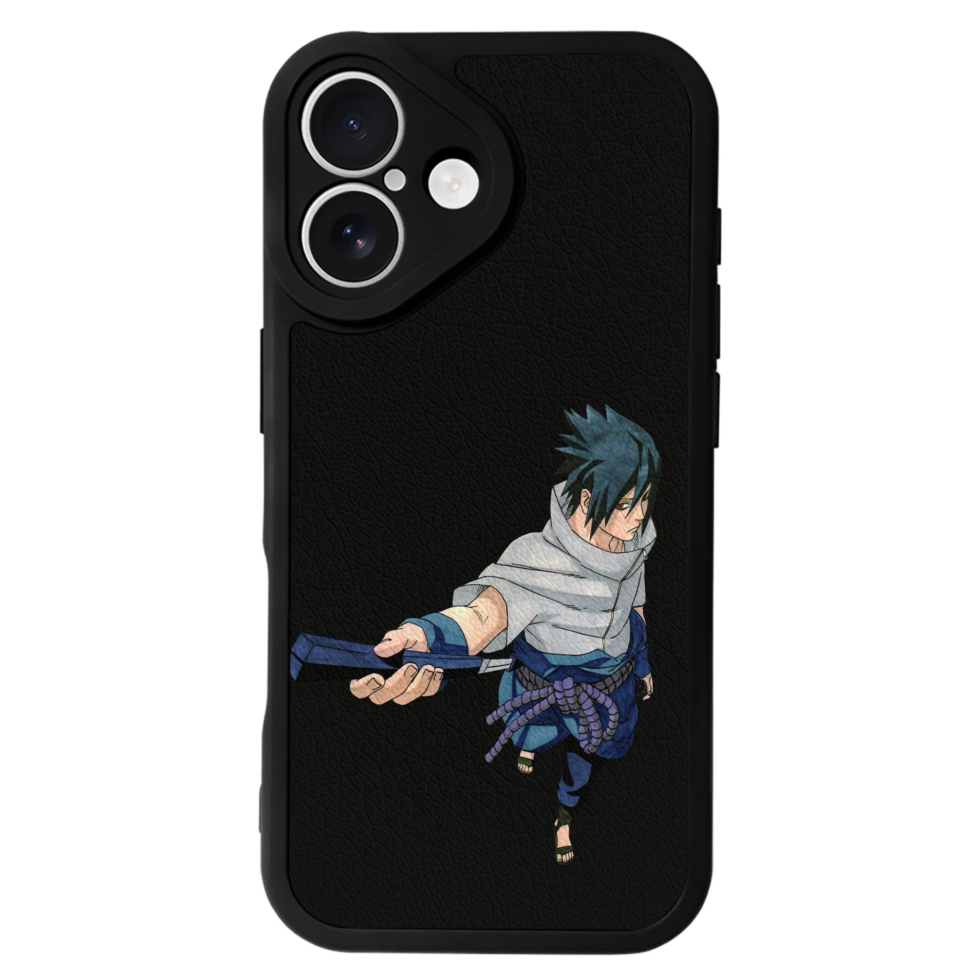 （画像用） NARUTO -ナルト- うちは サスケ Uchiha Sasuke 【iPhone 16シリーズ対応】シリコンスマホケース（レザー調） 材質：シリコン